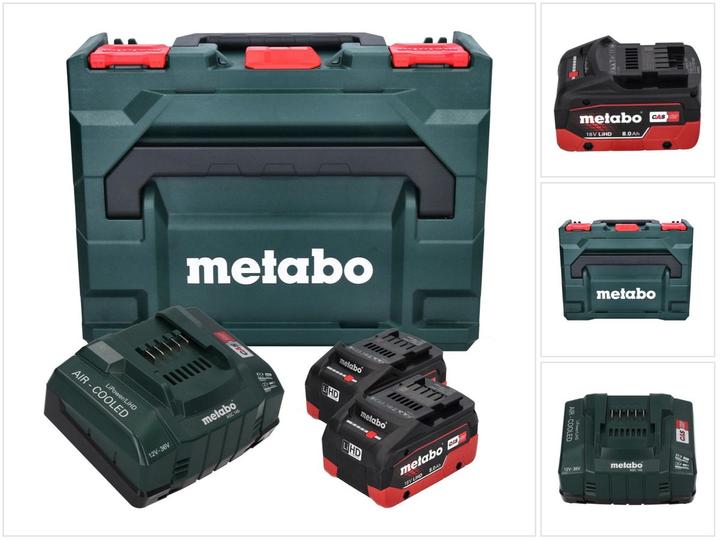 Metabo Kit de base 2x batterie Li-Power 18 V 8,0 Ah CAS Li-Ion ( 685131590 ) + chargeur ASC 145 (18 V)