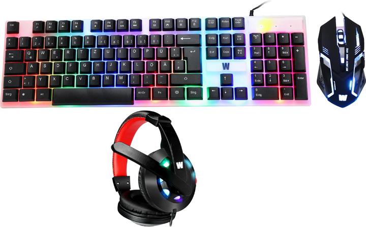 Wasdkeys Set da gioco GS80 Tastiera, mouse, cuffie cablate. (Ing. Int., Cablato)