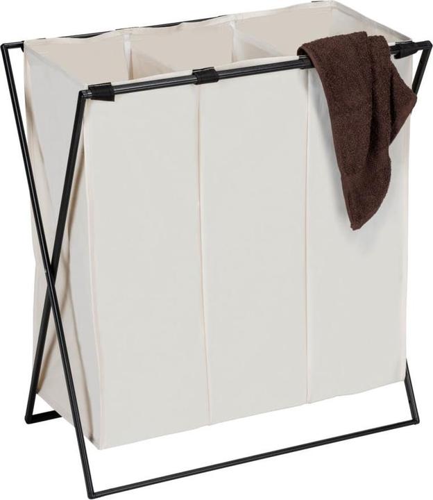 Actual product image Wenko Laundry collector Mod. Trio XL Beige with three compartments
