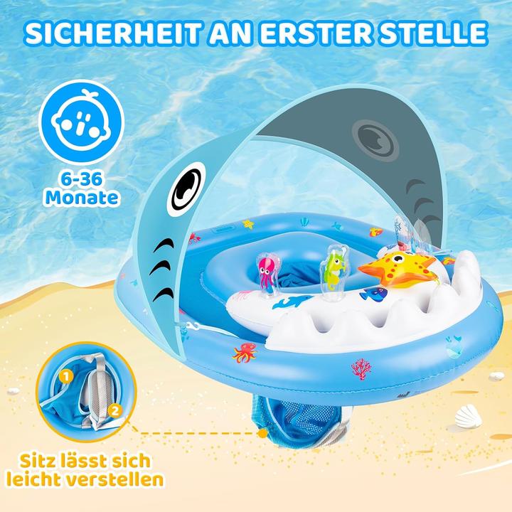 Actual product image Parner Baby swimming ring with sun canopy
