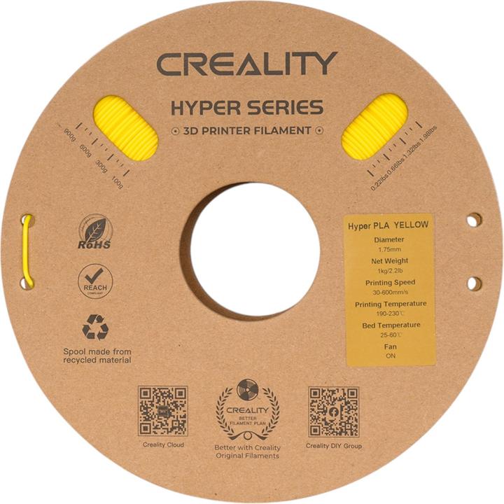 Immagine prodotto Creality Hyper PLA - 1,75 mm - 1 kg (PLA, 1.75 mm, 1000 g, Giallo)