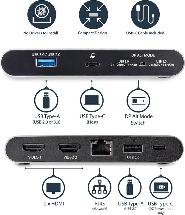 Immagine prodotto StarTech DK30C2HAGPD (USB-C, 4 Porti)