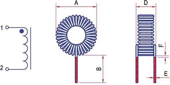 Actual product image Velleman Suppression choke 50µh 180Mohm 1A