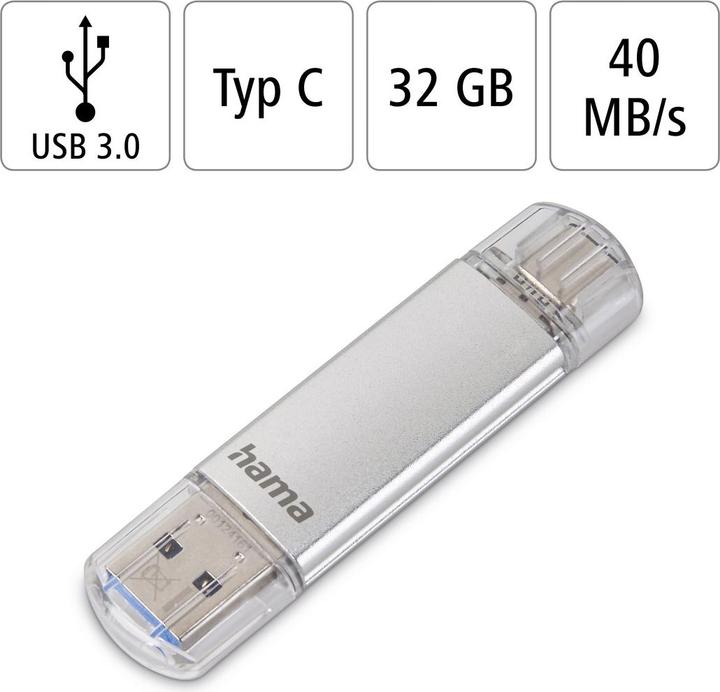 Actual product image Hama C-Laeta (32 GB, USB-A, USB-C, USB 3.0)