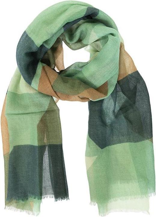 Produktbild Changemaker Wollschal Digital Ikat 100%WO 75x200cm mint/dunkelgrün/camel
