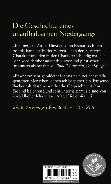 Actual product image Von Bismarck zu Hitler (German, Sebastian Haffner, 2015)