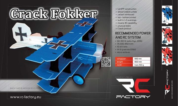 Actual product image RC Factory RC-Factory Crack FOKKER Dr.1 Triplane Red Baron LITE series (Aerobatics)