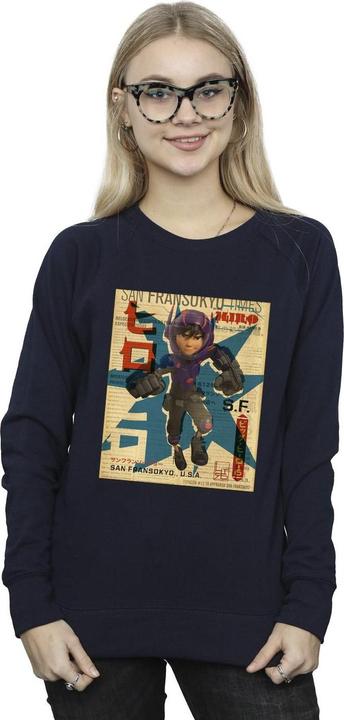 Immagine prodotto Disney Big Hero 6 Baymax Hiro Newspaper Felpa Donna (M)