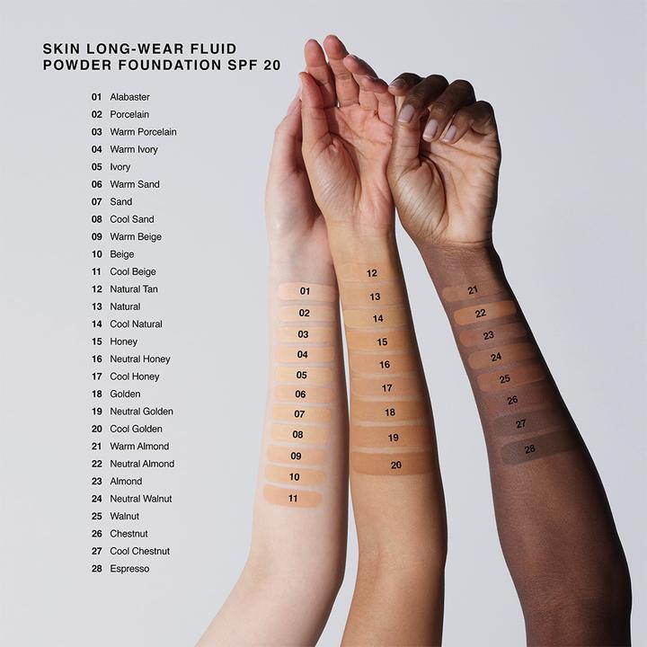 Actual product image Bobbi Brown Skin Long Wear Powder Foundation Sun Protection Factor 20 Alabaster (C-004)