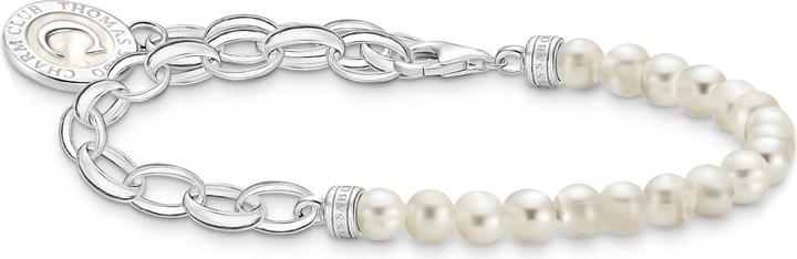 Image du produit Thomas Sabo Member Charm bracelet avec perles blanches et Charmista Coin en argent (15 cm, Argent 925, Émail)