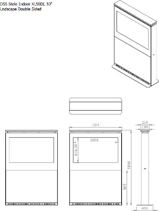 Produktbild DSS Indoor Stele Landscape, 50" Bildschirm, schwarz