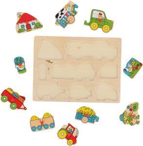 Immagine prodotto Puzzle di bottoni Animali in legno 3 assortiti (3 pezzi)