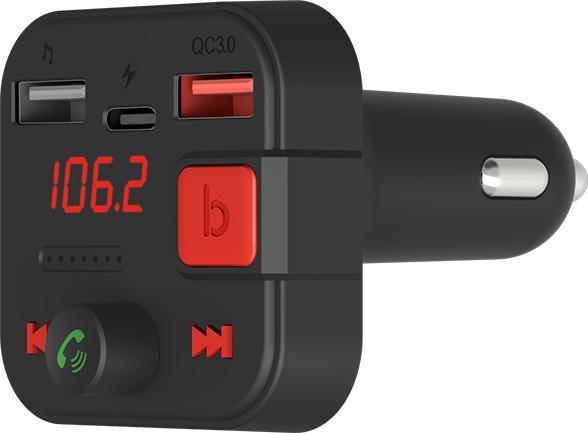 Produktbild Savio FM Sender Bluetooth 5.3 QC 3.0 Ladegerät LED Display Bass Boost TR-15 schw