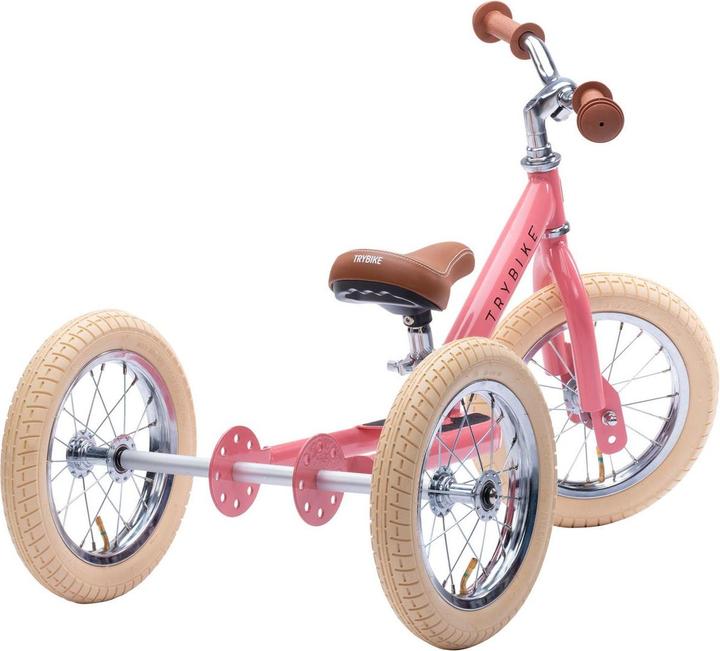 Trybike Laufrad 2 in 1 vintage, pink matt (12")