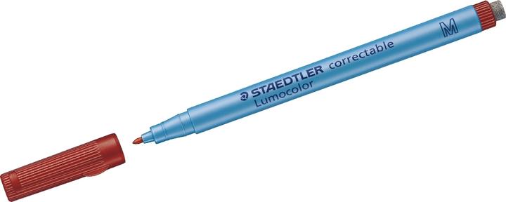 Actual product image Staedtler Lumocolor correctable 305 Dry-wipe universal pen, single product, red, M (Red, 1 mm, 1 x)