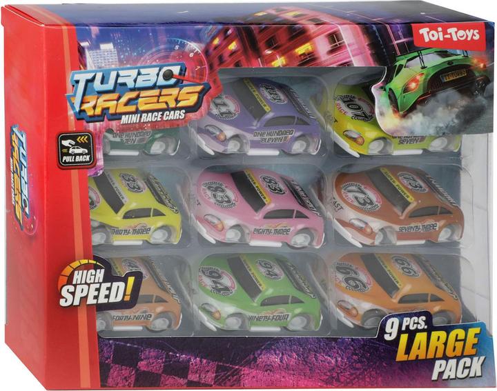 Toi-Toys Turbo Racers Mini-Rallye-Pullback-Autos, 9-tlg.