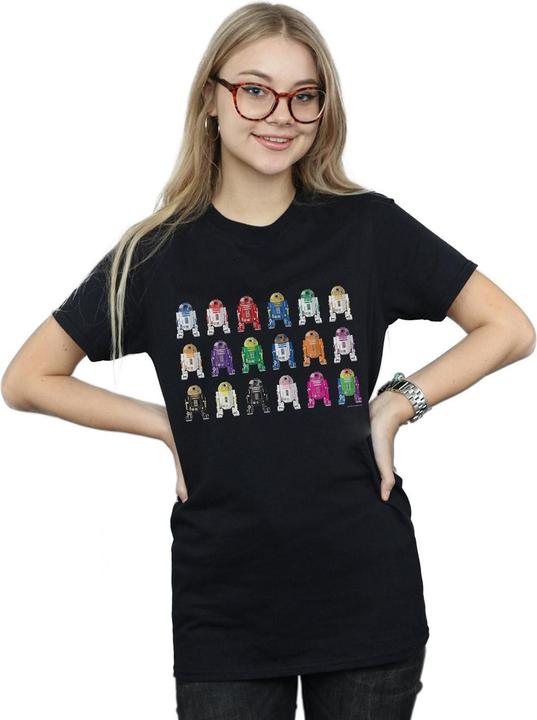 Actual product image Star Wars Womens/Ladies R2 Units Cotton Boyfriend T-Shirt (5XL)