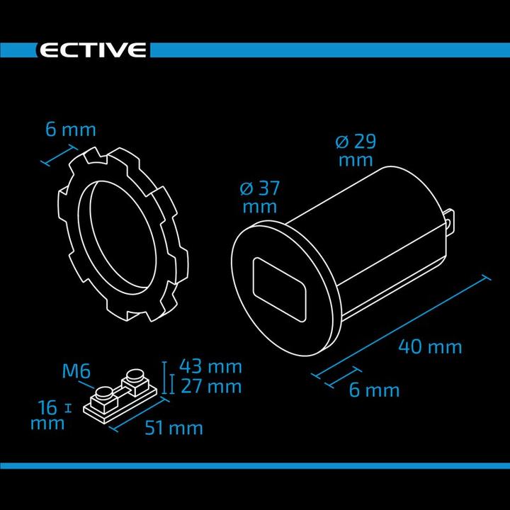 Actual product image Ective OLED ampere and voltmeter built-in socket with 75A shunt