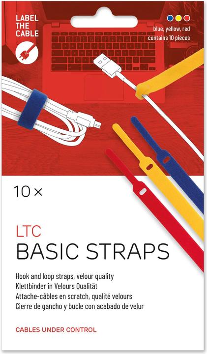 Image du produit Label-the-cable LTC BASIC 10 Power Velcro rt, gb, bl (Serre-câbles velcro, 170 mm, 10 pcs)
