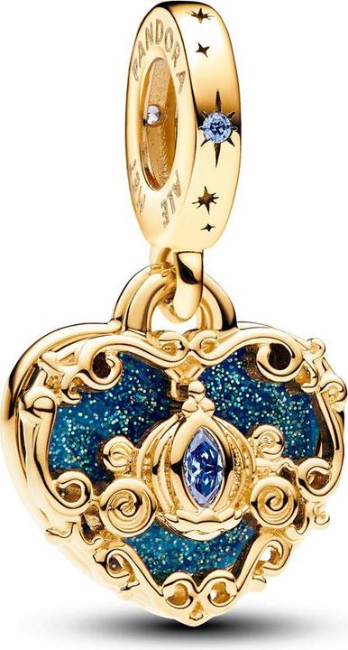Pandora Disney Cinderellas Kutsche & Herz Doppelter (Vergoldet, Emaille)