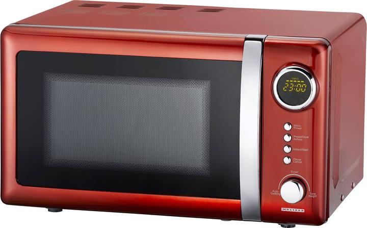 Actual product image Melissa Retro Microwave with 20Litre Volume, 700Watt - 5 Programs, Turntable - Red... (20 l)