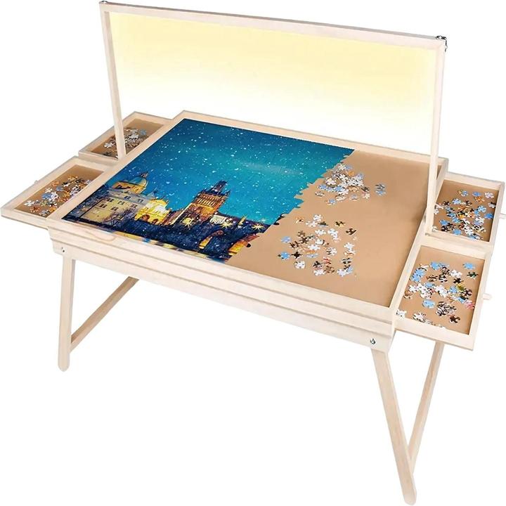 Produktbild Hermex Puzzletisch mit LED-Leiste und Auszügen