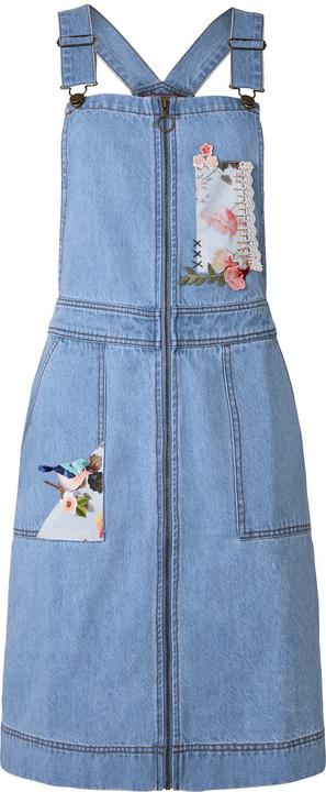 Actual product image Joe Browns Floral Zip-Front Denim Pinafore (36)