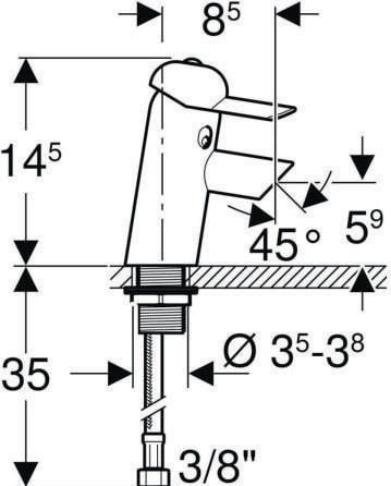 Immagine prodotto Geberit Bambini rubinetto lavabo miscelatore monocomando, per bambini