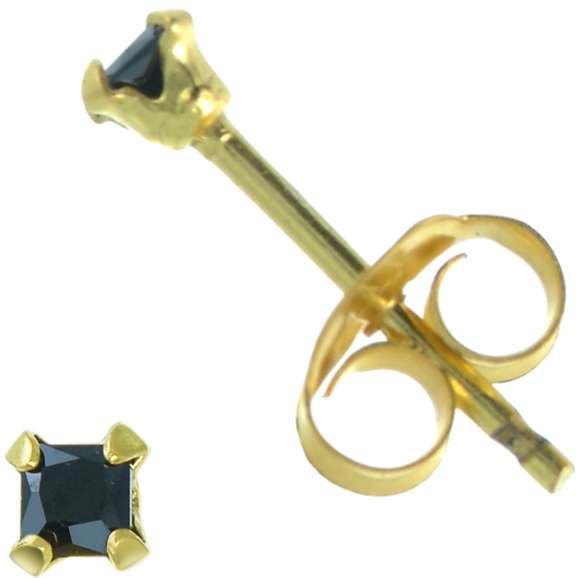 Image du produit Bijouteria Clous d'oreille (Zircone, Argent 925, Plaqué or)