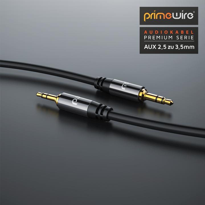Actual product image Primewire 2.5mm Jack to 3.5mm Jack Audio Cable, AUX, HiFi Audio Adapter Jack Cable / Connector Cable (1.50 m, 3.5mm jack (AUX))