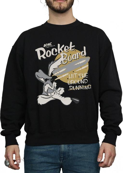 Actual product image Looney Tunes Mens Wile E Coyote Rocket Board Sweatshirt (L)