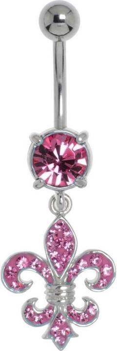 Bijouteria Bauchpiercing (Chirurgenstahl 316L, Kristall, Messing rhodiniert)