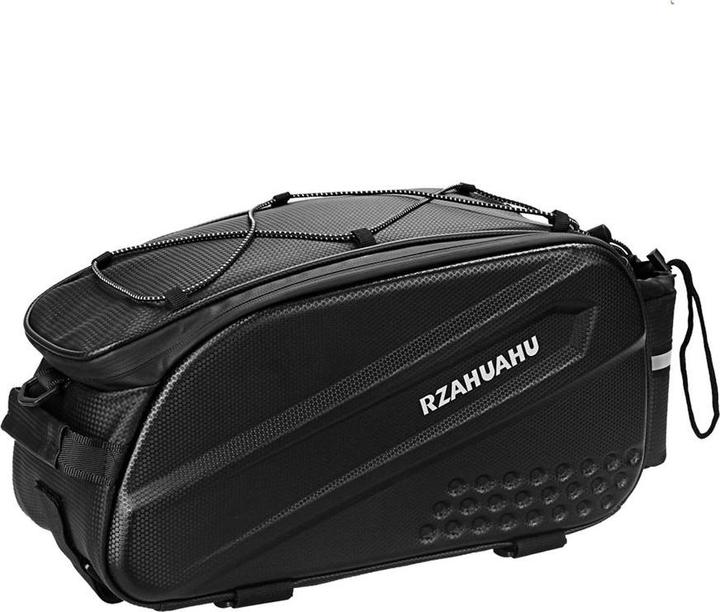 Actual product image Hurtel WYA36Y7S Bike Pannier Bag with Long Strap and Expandable Side Pockets - Black