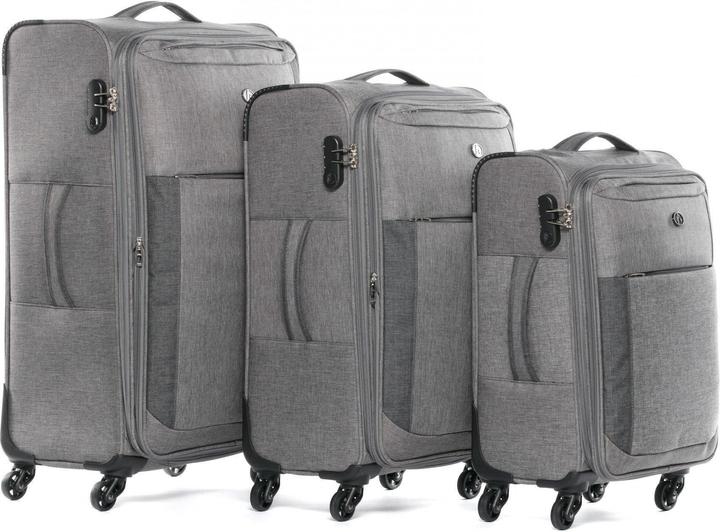 Produktbild Fergé Kofferset Weichschale 3 teilig Grau und Dunkelgrau (110 l, L (90 - 115l))