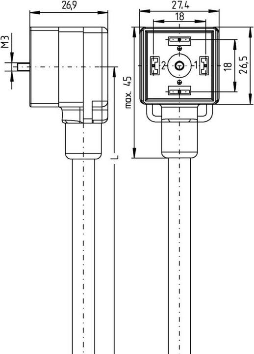 Image du produit Escha Connecteur pour vanne modèle A noir VA22-24.3-5/P01 Pôles:2+PE pontés 804782