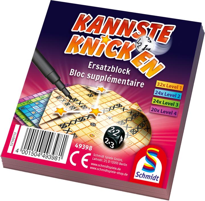 Image du produit Schmidt Spiele Bloc de remplacement pour Kannste Knicken (d) (Allemand, Français)