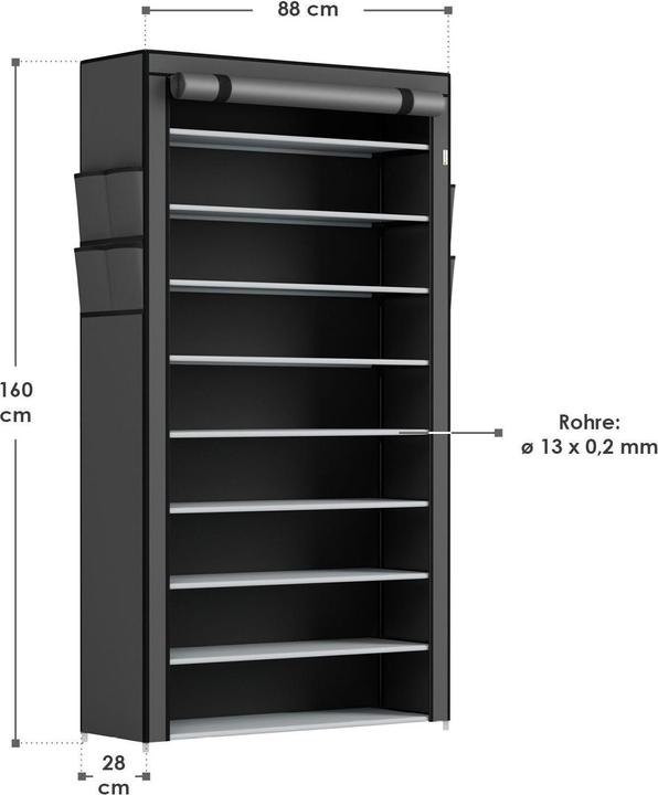 Actual product image Juskys Angelo (88 x 160 x 28 cm)