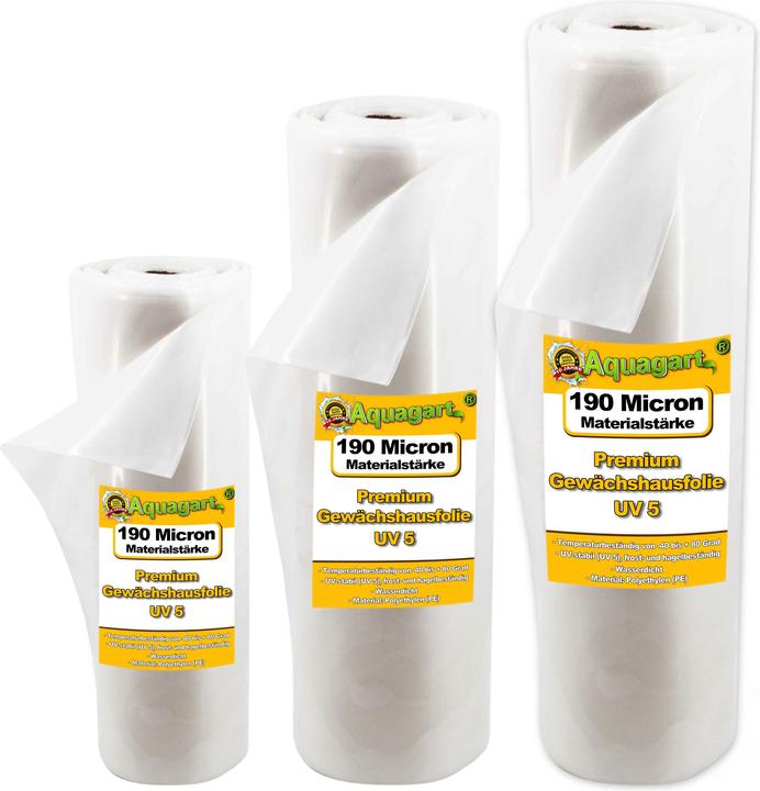 Produktbild Aquagart 18m Gartenfolie Gewächshausfolie UV 5 Frühbeetfolie Treibhausfolie 4m breit