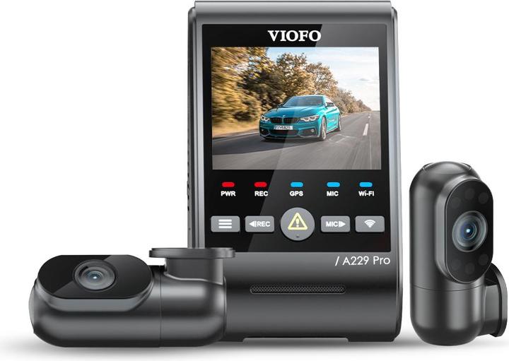 Produktbild Viofo A229 Pro 3CH (GPS-Empfänger, Eingebautes Mikrofon, Eingebautes Display, WLAN, Beschleunigungssensor, Nachtsicht, 4K)