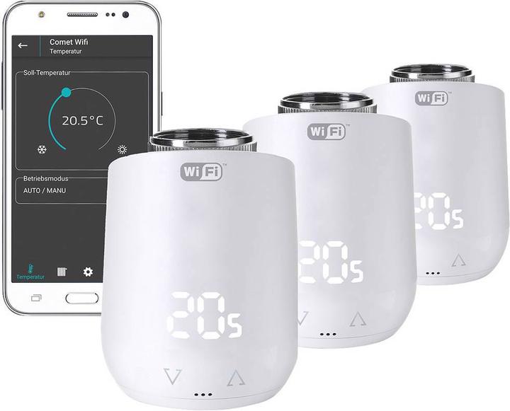 Image du produit Eurotronic 700224 Comet WiFi Kit thermostat de radiateur électronique 3 pièces