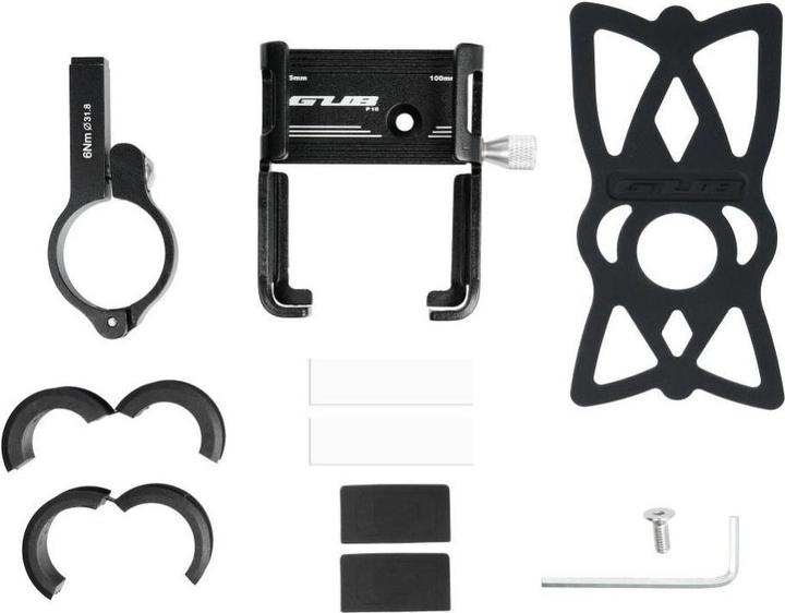 Produktbild Partner Telecom Bicycle accessory Gub GUB bike holder for mobile phone + silicone bandage P10 Aluminium black