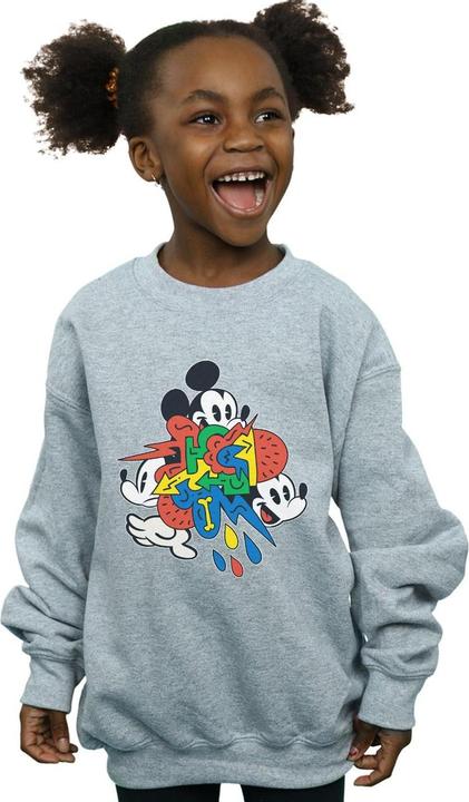 Actual product image Disney Girls Mickey Mouse Vintage Arrows Sweatshirt (140, 146)