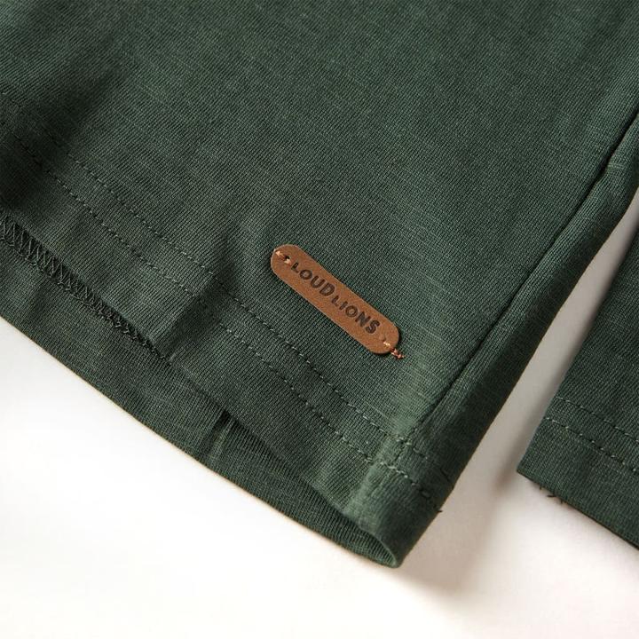 Image du produit VidaXL T-shirt manches longues enfant vert foncé 128,Matière : 100 (128)