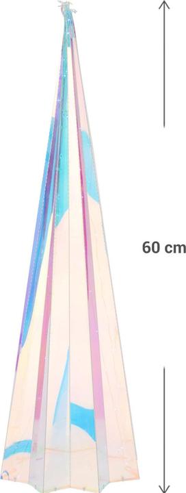 Actual product image H & S Collection Rainbow pyramid with star-shaped base, with micro LED lights, 2 sizes, set of 2