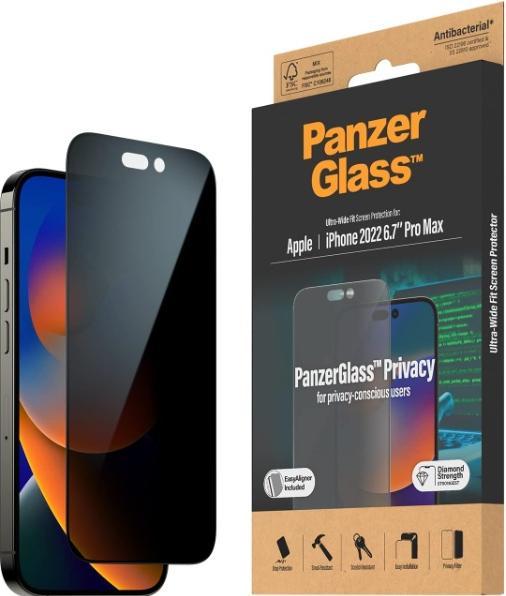 Actual product image PanzerGlass Screen Protector Ultra Wide Fit Privacy iPhone 14 Pro Max (1 Piece, Apple iPhone 14 Pro Max)