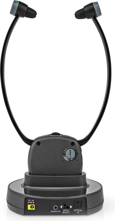 Produktbild Nedis HPRF021BK Wireless-TV-Kopfhörer RF Im Ohr max. Batteriespielzeit: 7 hrs 25 m Digital Audio La (7 h, Kabelgebunden)