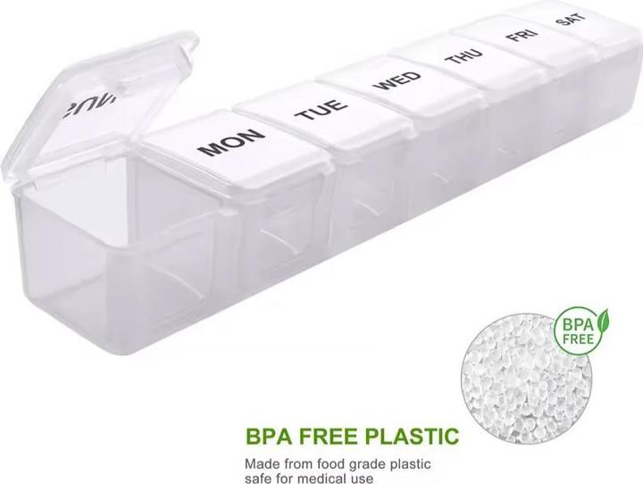 Produktbild Cbx Tablettenbox 7 Tage, Pillendose für eine Woche mit grosser Kapazität, Transparent