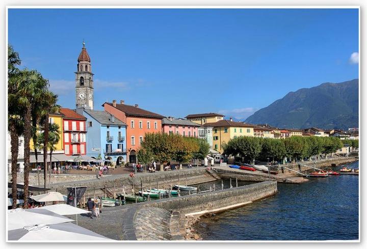 Produktbild Trenddeko Hafenpromenade am Lago Maggiore (45 x 30 cm)