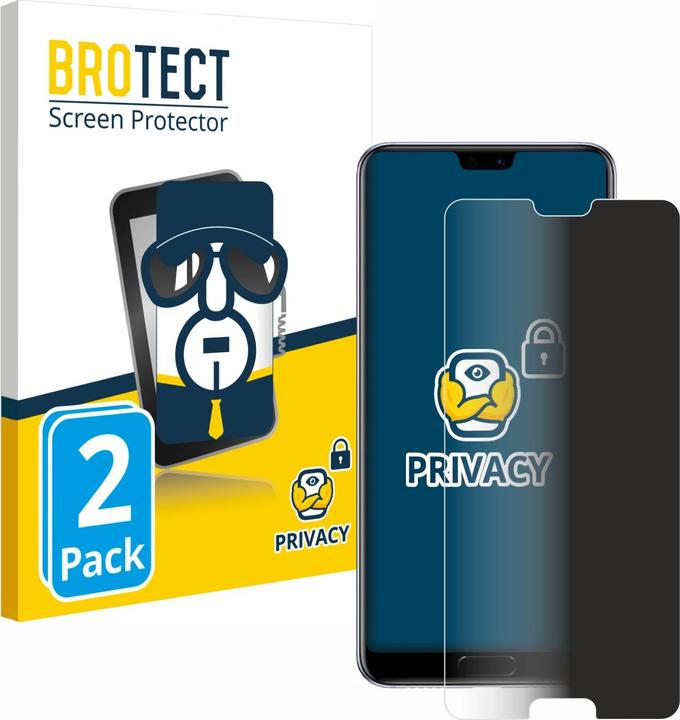Productafbeelding BROTECT Anti-spionnetje privacyfolie Beschermfolie tegen blauw licht (2 Stuk, Huawei P20 Pro)