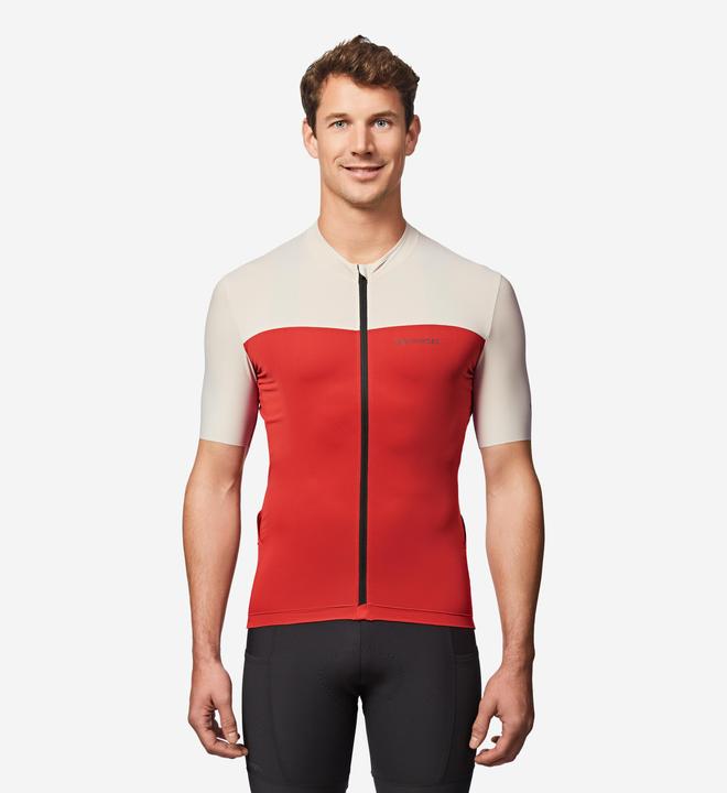 Van rysel Rennrad Fahrradtrikot Sommer kurzarm Herren Slimfit Endurance 2 rot/beige